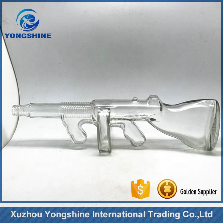 750ml gun shaped tequila glass bottle spirit wine glass bottle