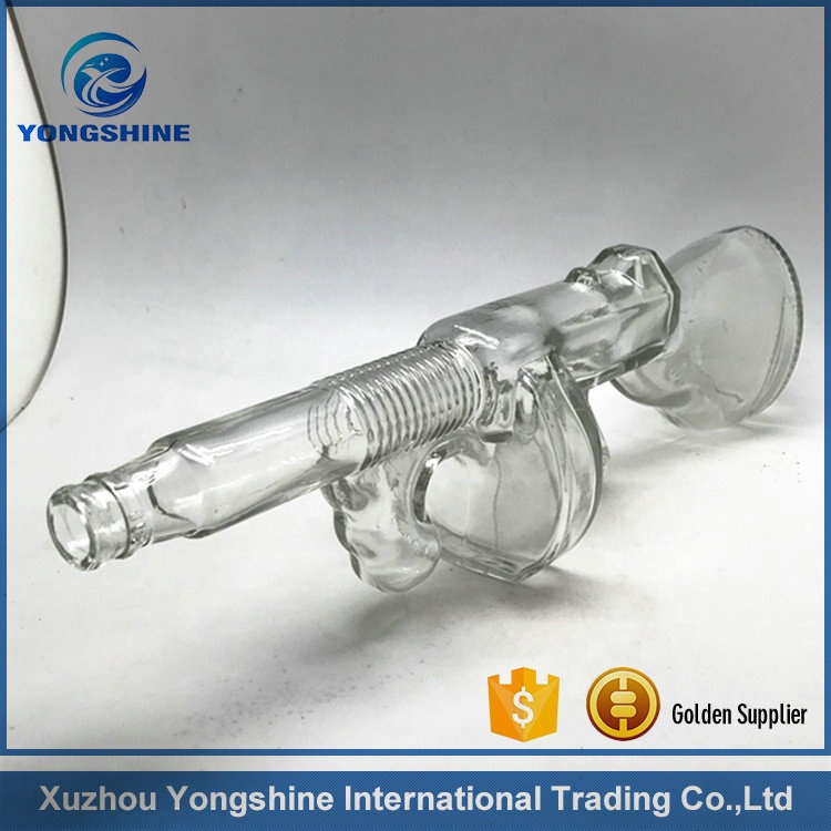 750ml gun shaped tequila glass bottle spirit wine glass bottle