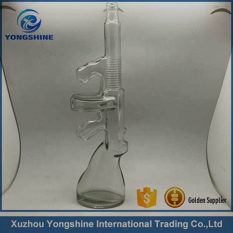 750ml gun shaped tequila glass bottle spirit wine glass bottle