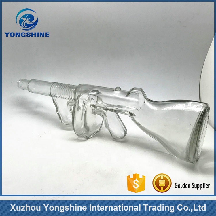 750ml gun shaped tequila glass bottle spirit wine glass bottle