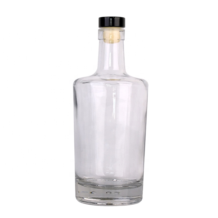 750ml high quality liquor vodka wine glass bottle with rubber stopper