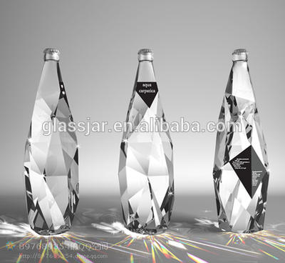 750ml luxurious and diamond shape glass wine bottle
