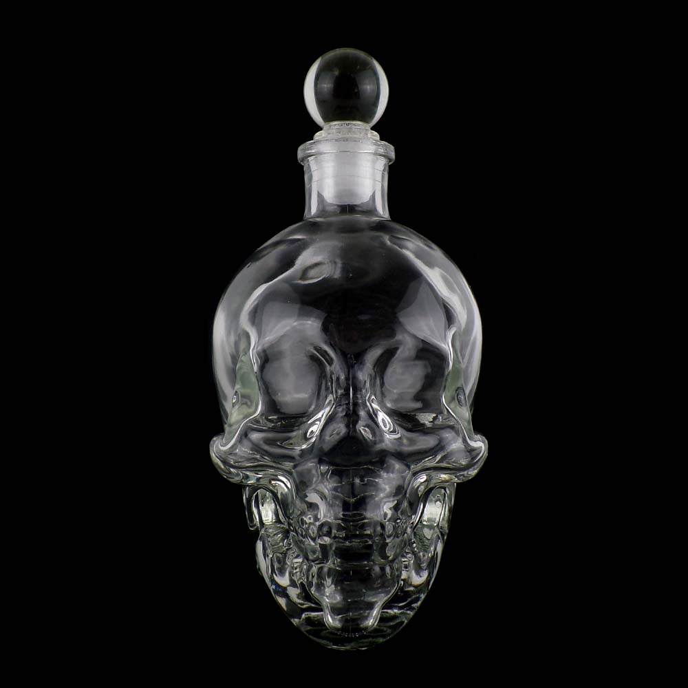 750ml skull head glass bottle whisky bottle with cap
