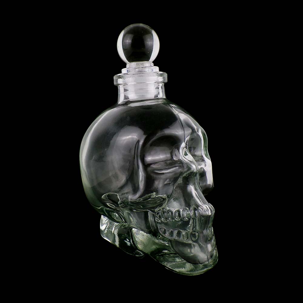 750ml skull head glass bottle whisky bottle with cap