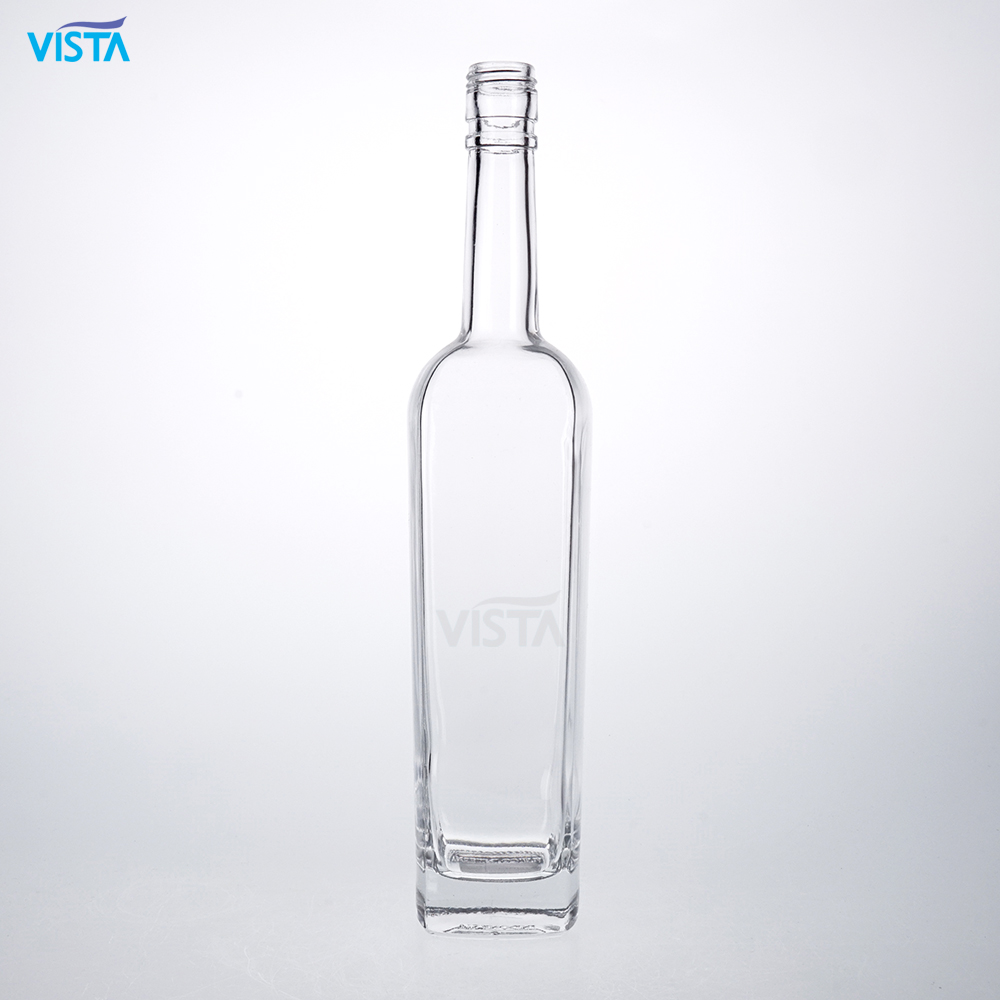 750ml square glass spirit bottle