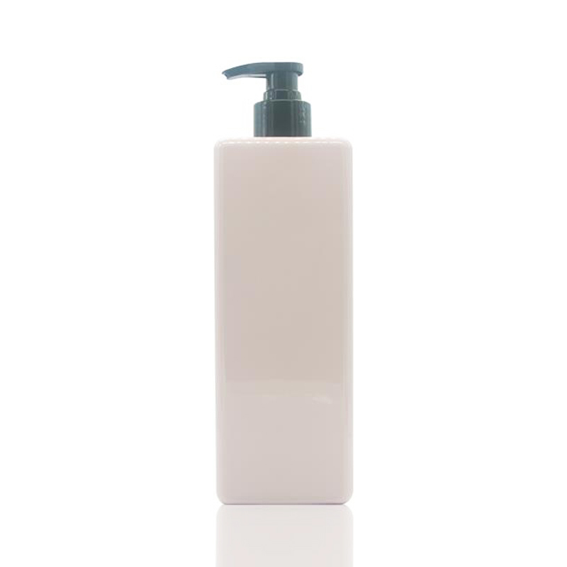 750ml square plastic pink color pet lotion shampoo body wash bottle  shower packing bottle with black lid