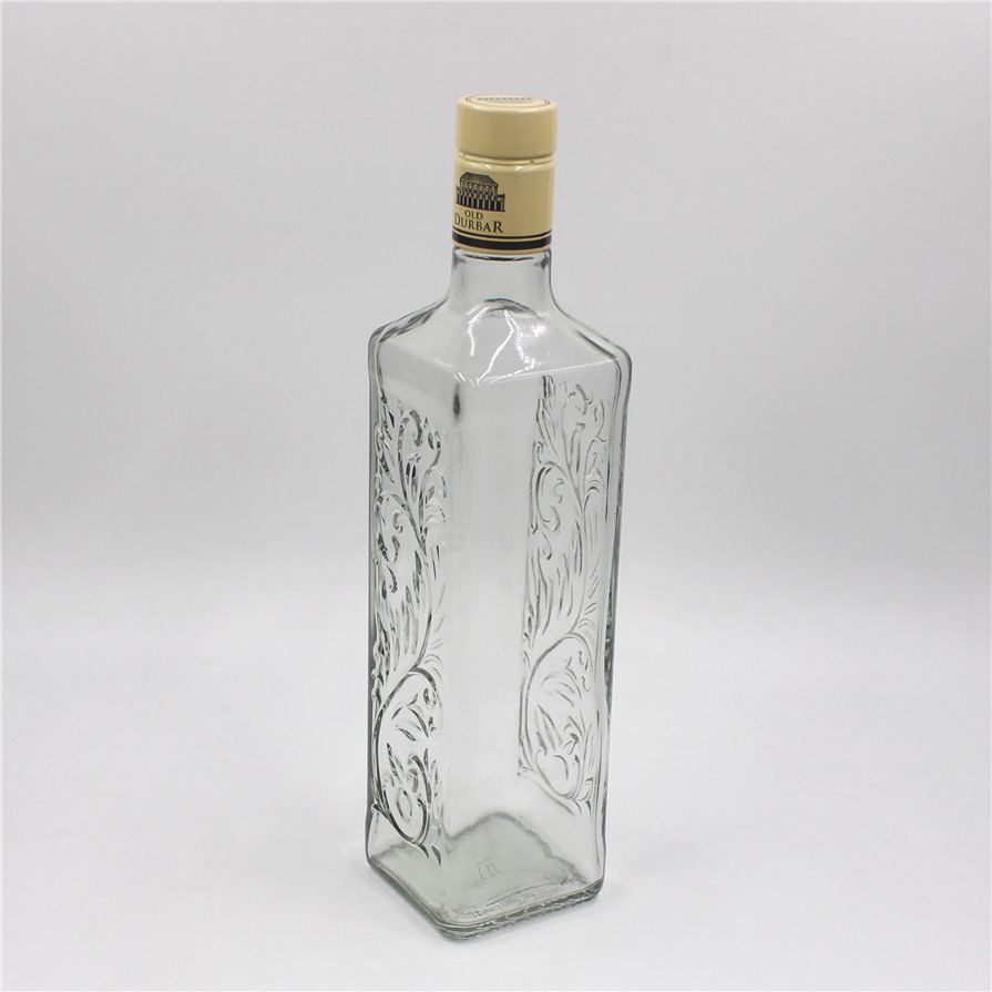 750ml square shape spirits bottles with snap on cap