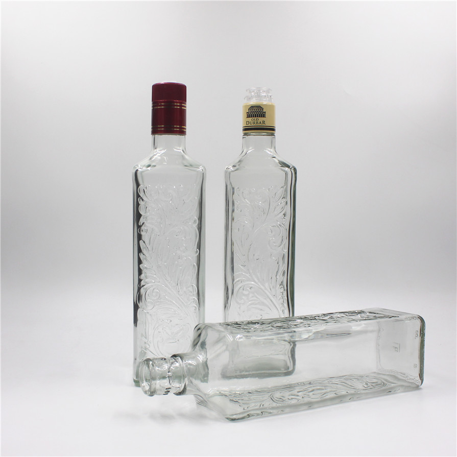 750ml square shape spirits bottles with snap on cap