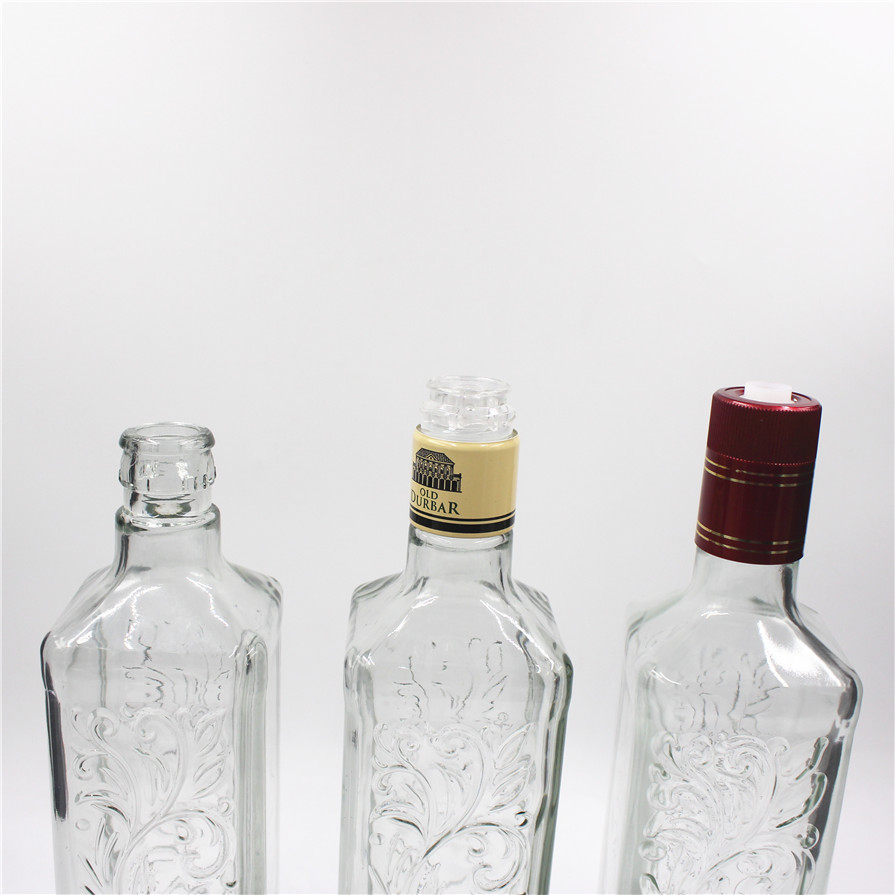 750ml square shape spirits bottles with snap on cap