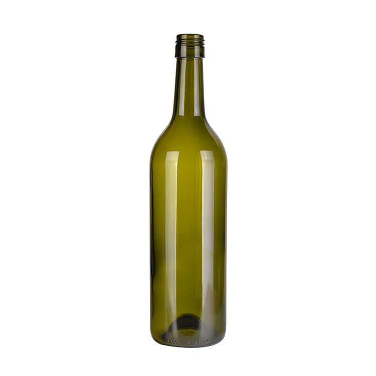 750ml standard dimensions frosted glass wine bottle