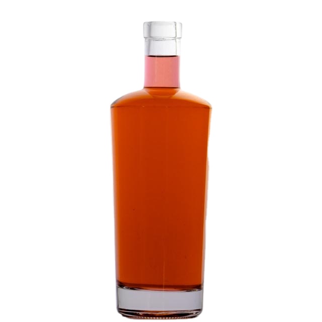 750ml standard transparent super flint glass bottle custom printing premium liquor gin whiskey vodka glass bottle