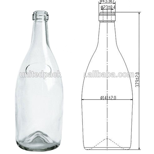 750ml vodka glass bottle