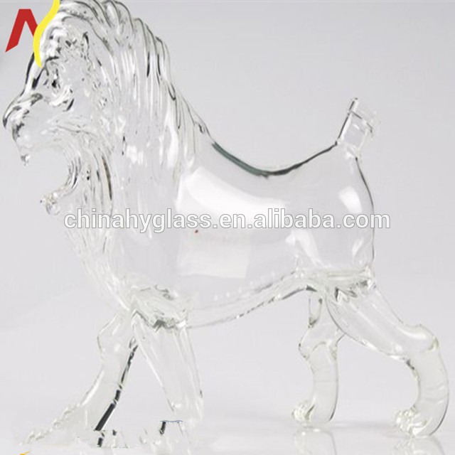 750ml wholesale lion shape glass vodka liquor bottles