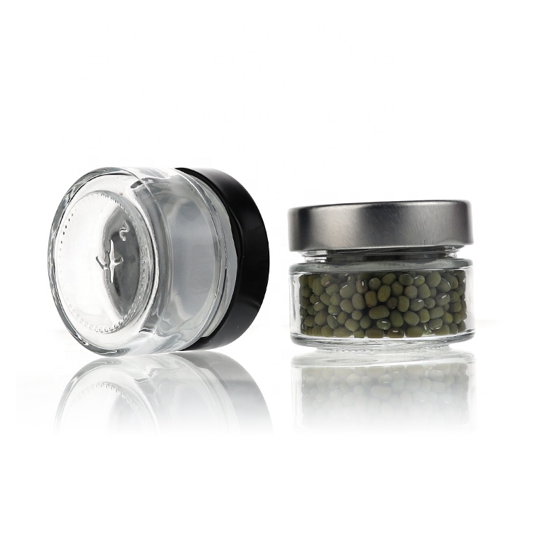 75ml 100ml 150ml 200ml 250ml 300ml 380ml Food Storage Bottle Empty Round Clear Glass Jar For Jam Pickle And Honey With Metal Lid