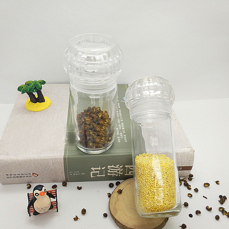 75ml 100ml clear small salt spice jar pepper glass grinder spice bottle