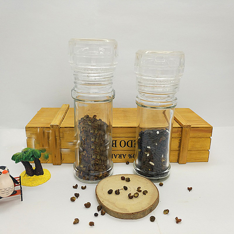75ml 100ml clear small salt spice jar pepper glass grinder spice bottle