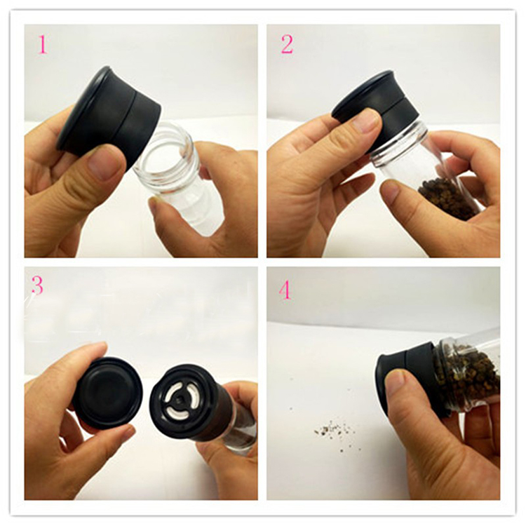 75ml 100ml clear small salt spice jar pepper glass grinder spice bottle