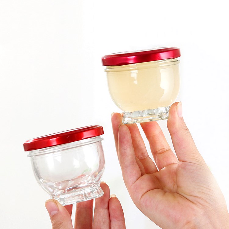 75ml 100ml small glass honey jar for bird's nest with screw lid