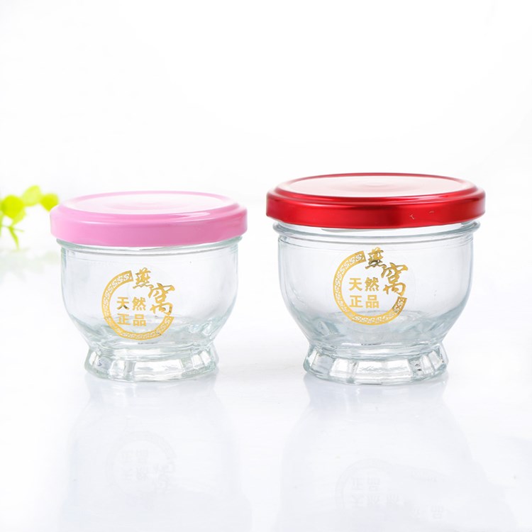 75ml 100ml small glass honey jar for bird's nest with screw lid