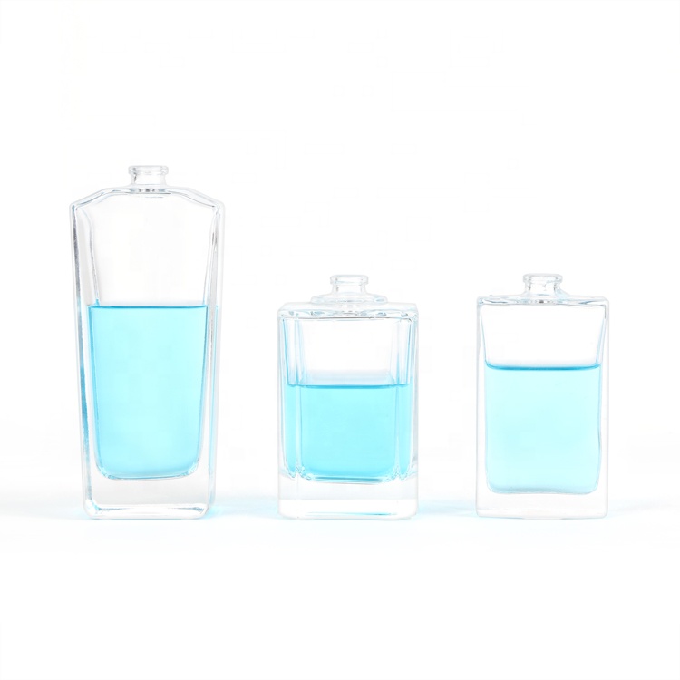 75ml 120ml empty rectangle shaped perfume bottle with spray