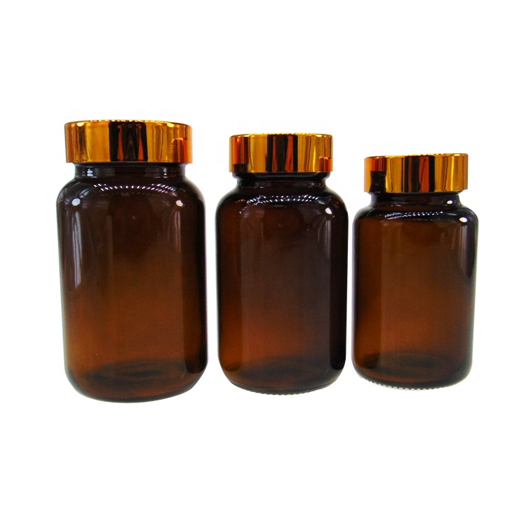 75ml Amber Glass Capsule Bottle With Lid For Supplement Pills Packing Capsule Empty Bottle