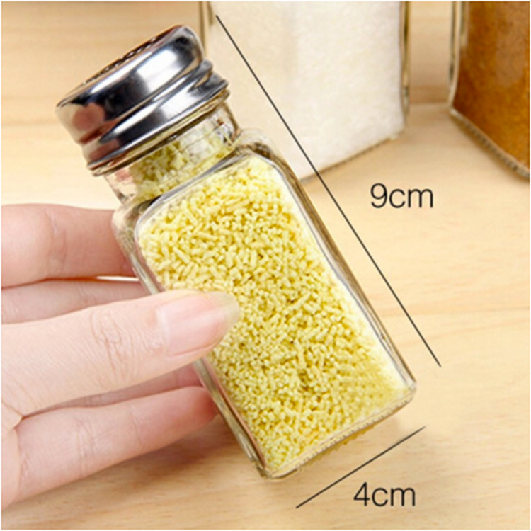 75ml Square clear glass spice seasoning bottle for pepper chili tuzluk with cap