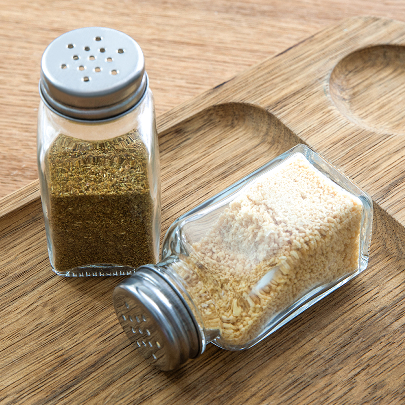75ml Square clear glass spice seasoning bottle for pepper chili tuzluk with cap
