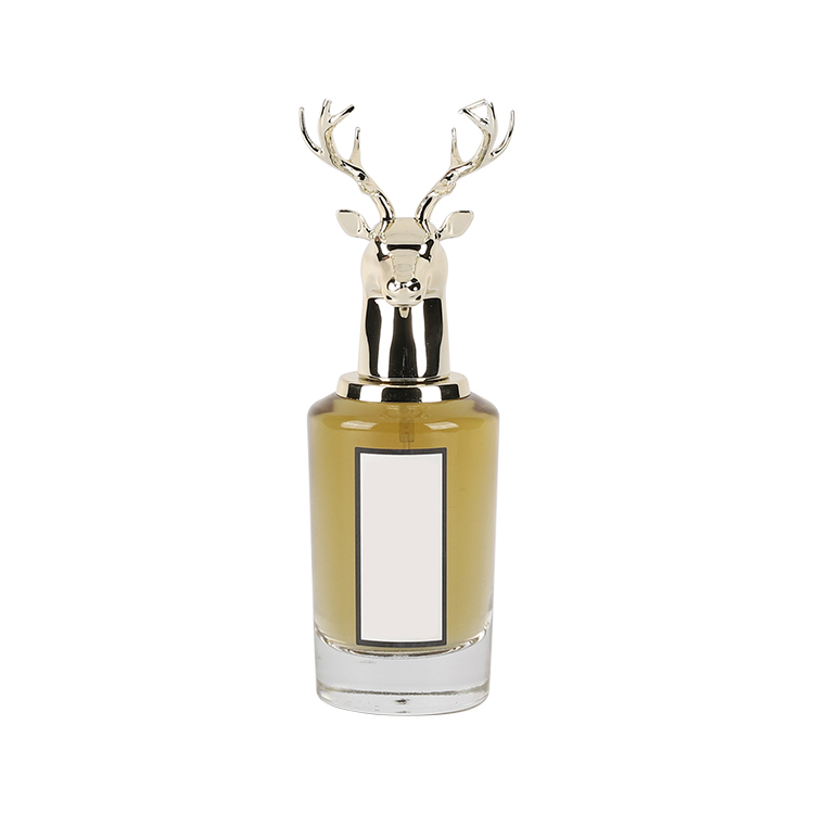 75ml animals gold deer head cap custom refill empty glass luxury perfume oil spray bottles