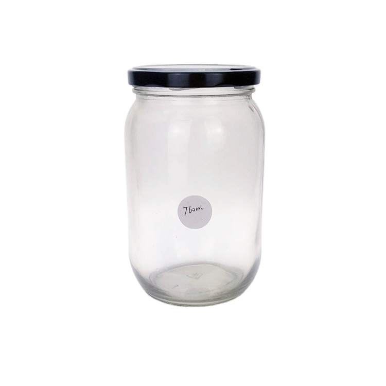760ml wide mouth clear glass jar for canning food with 82mm metal lid