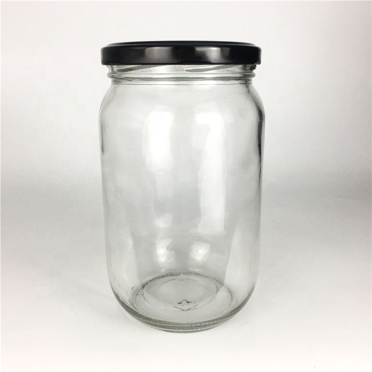 770ml Clear empty round glass food jar for jam honey pickles jar with lid