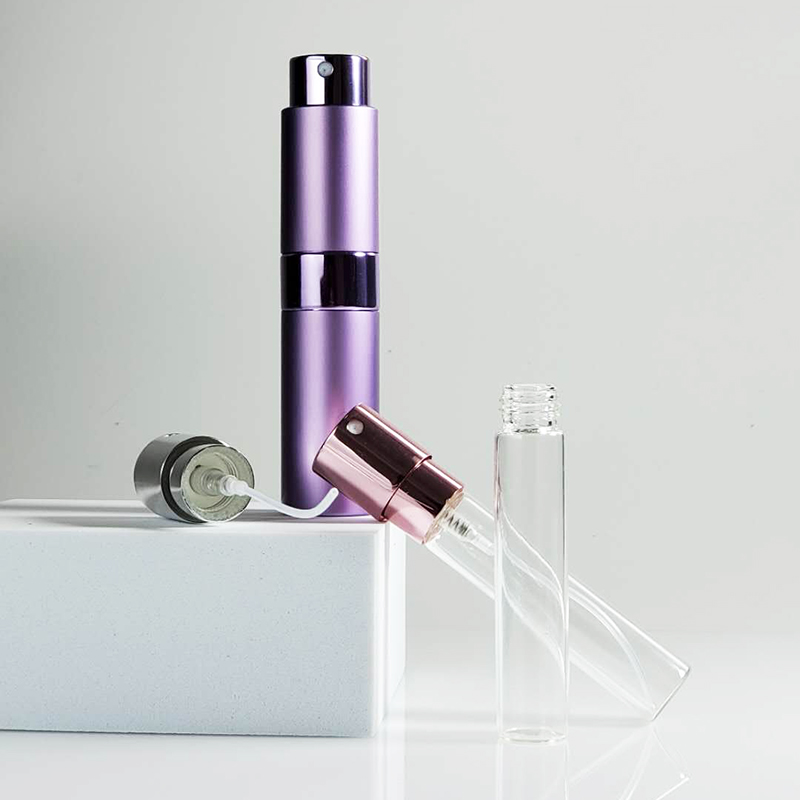 7ML 8ML 10ML 15ML 20ML Empty Plastic Black Glass Aluminum Perfume Atomizer Container With Pump