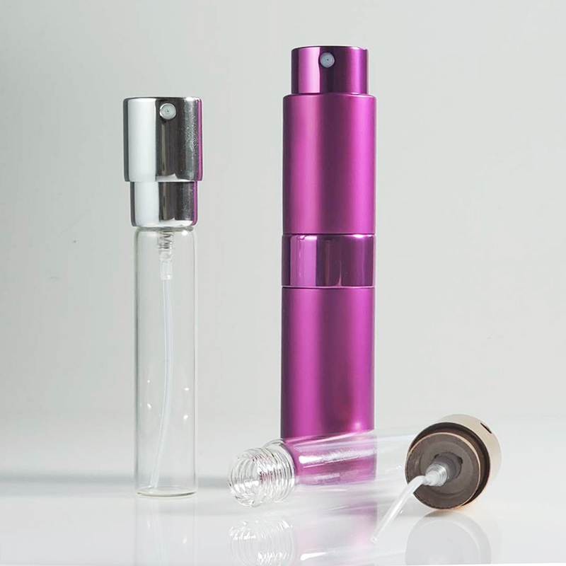 7ML 8ML 10ML 15ML 20ML Empty Plastic Black Glass Aluminum Perfume Atomizer Container With Pump