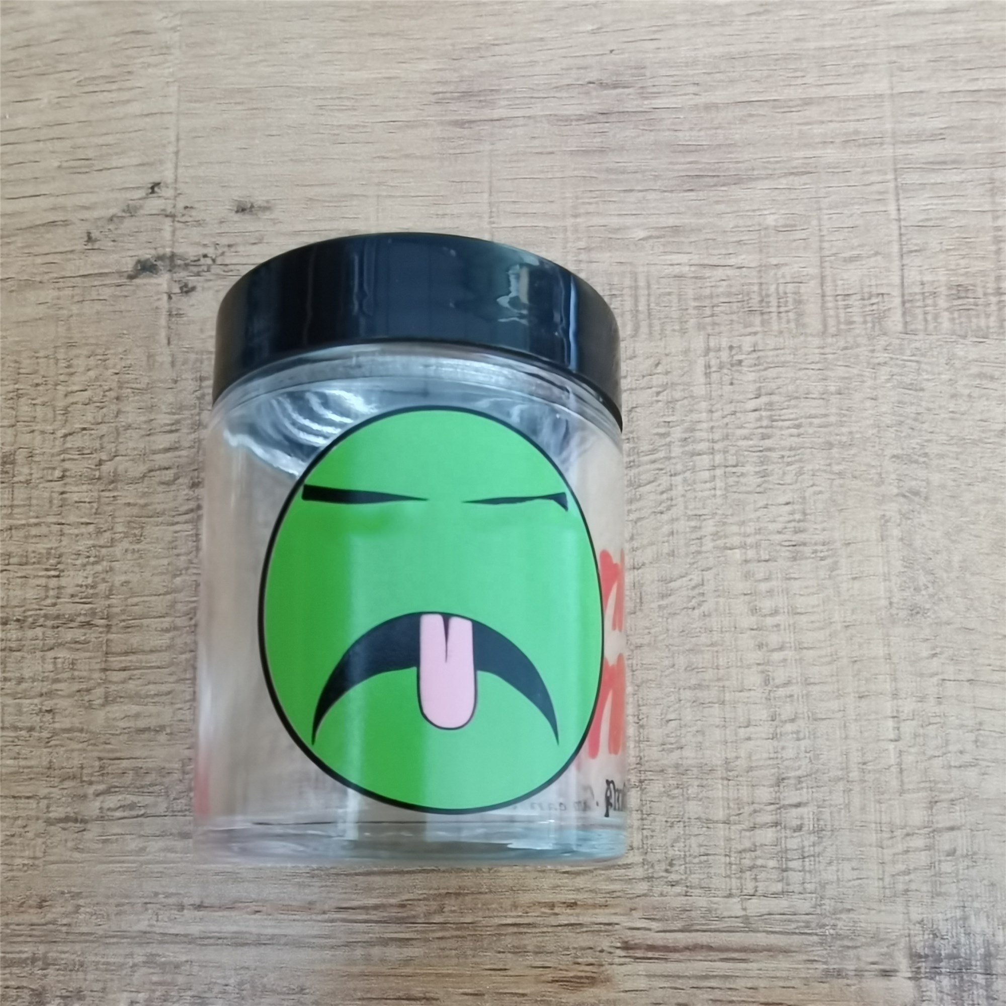 7g 90ml 3oz Smell Proof Clear Wide Mouth Container Weed Child Resistant Glass Jar With Logo Printing