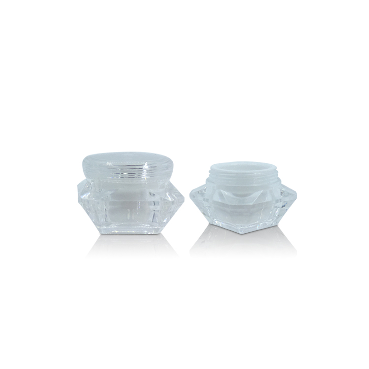 7g Diamond Shape Mini Empty Clear Lotion Jar Cosmetic Pot Face Cream Container