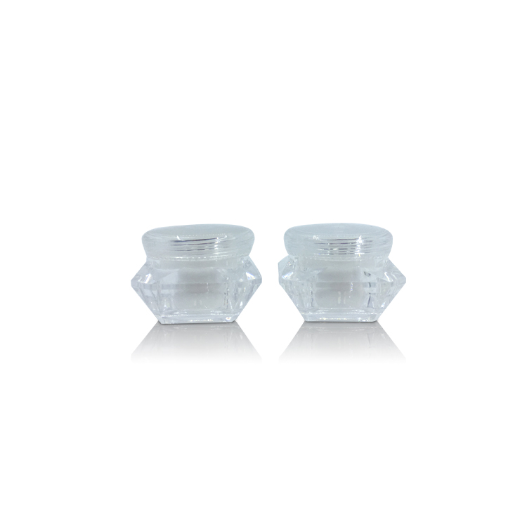 7g Diamond Shape Mini Empty Clear Lotion Jar Cosmetic Pot Face Cream Container