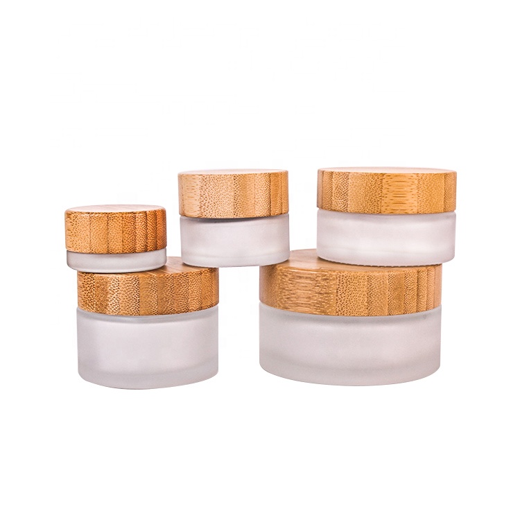 7ml 40ml 65ml 125ml skin care cosmetics cream glass jar and bamboo wood cap