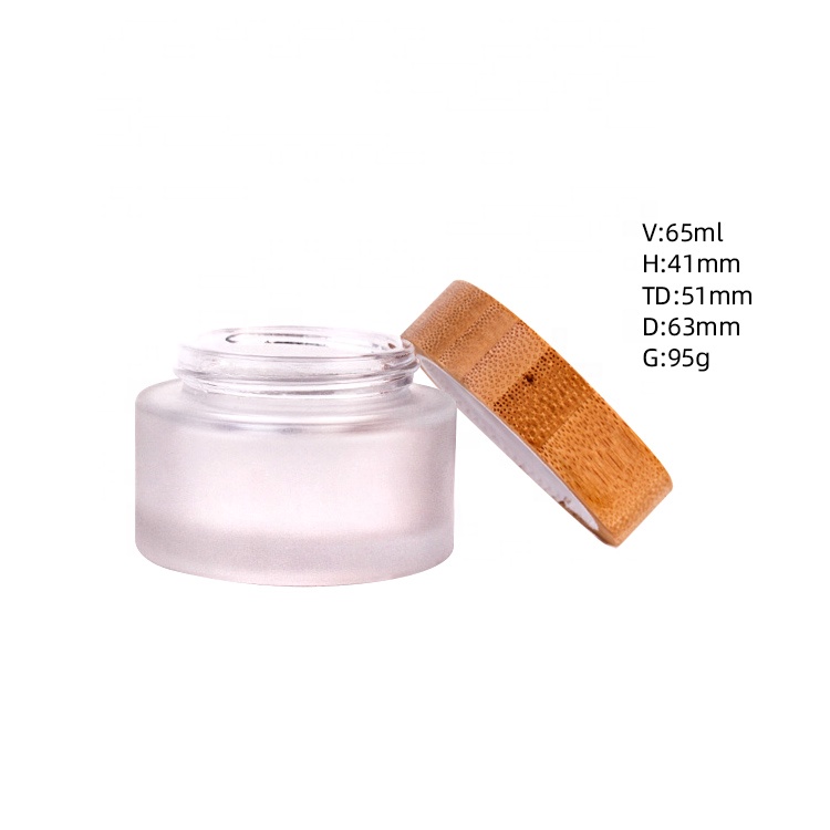 7ml 40ml 65ml 125ml skin care cosmetics cream glass jar and bamboo wood cap