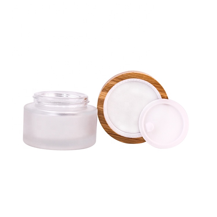 7ml 40ml 65ml 125ml skin care cosmetics cream glass jar and bamboo wood cap