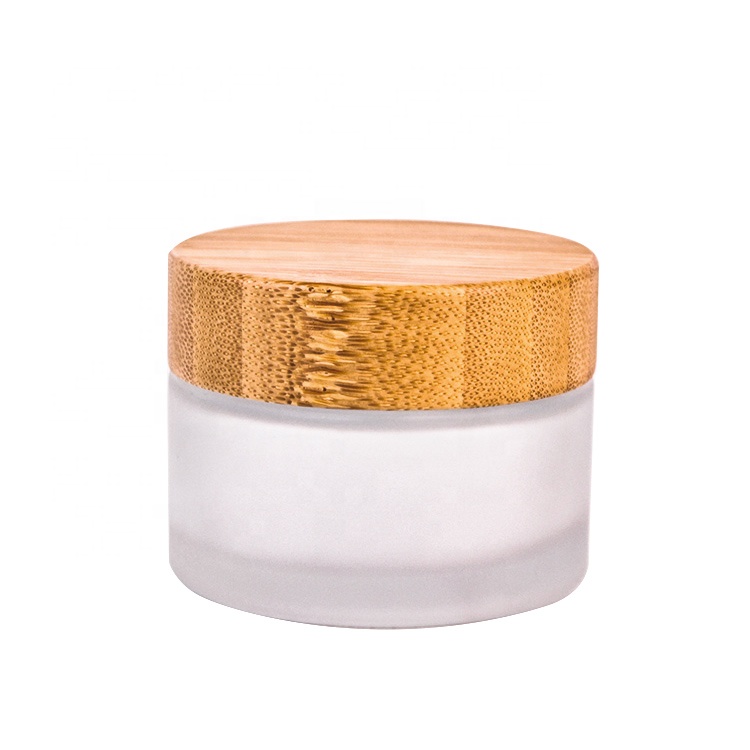 7ml 40ml 65ml 125ml skin care cosmetics cream glass jar and bamboo wood cap