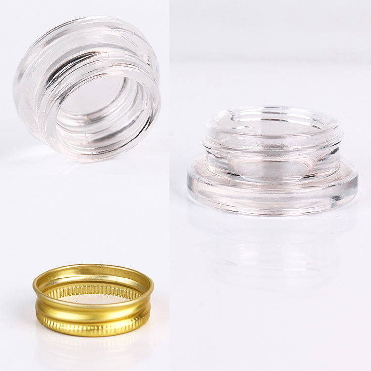 7ml 7g Luxury clear glass cosmetic jar with aluminium lid wholesale OEM custom round lip balm jars for skincare eye cream