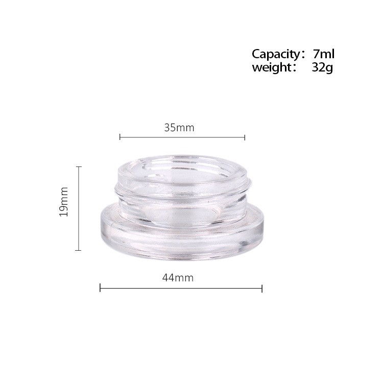 7ml 7g Luxury clear glass cosmetic jar with aluminium lid wholesale OEM custom round lip balm jars for skincare eye cream