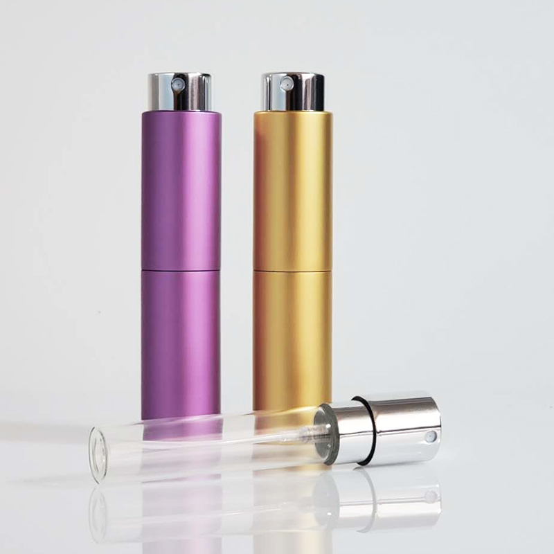 7ml 8ml 10ml 15ml Empty Matte Black Custom Luxury Refillable Twist Perfume Atomizer Bottle