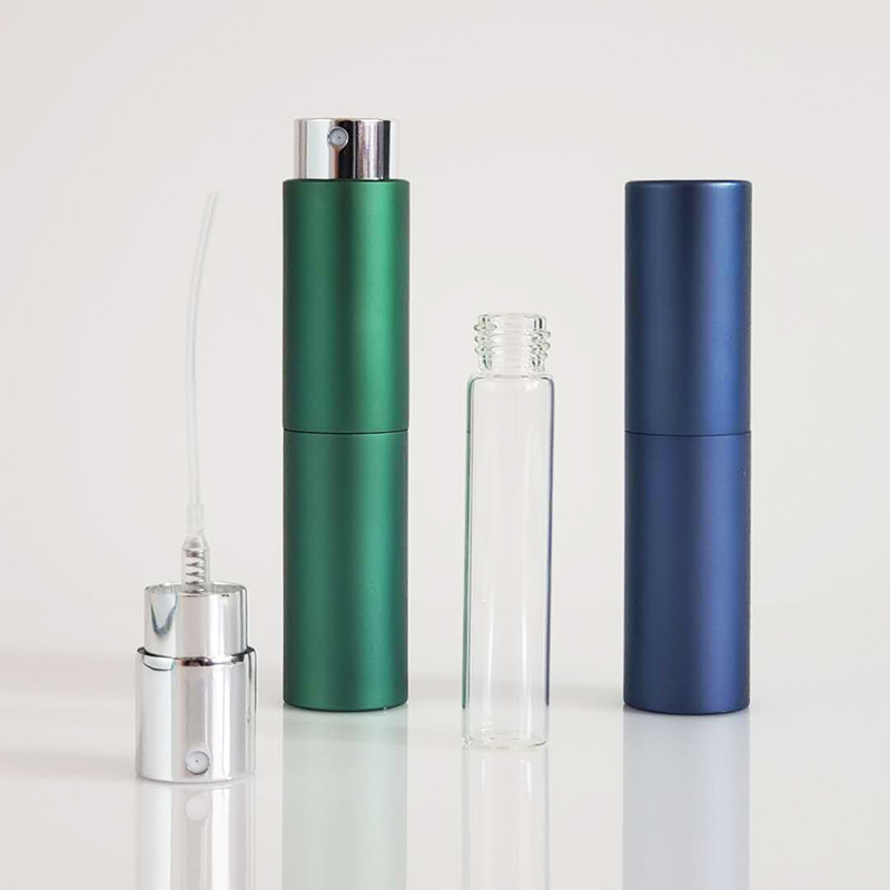 7ml 8ml 10ml 15ml Empty Matte Black Custom Luxury Refillable Twist Perfume Atomizer Bottle