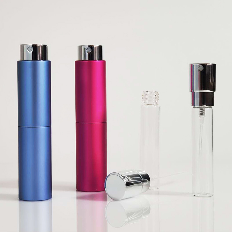 7ml 8ml 10ml 15ml Glossy Black Travel Portable Mini Refillable Glass Aluminum Bottle Perfume Atomizer