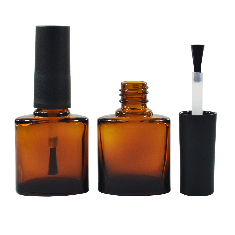 7ml 9ml 10ml Empty custom uv gel oval glass nail polish bottle with cap and brush