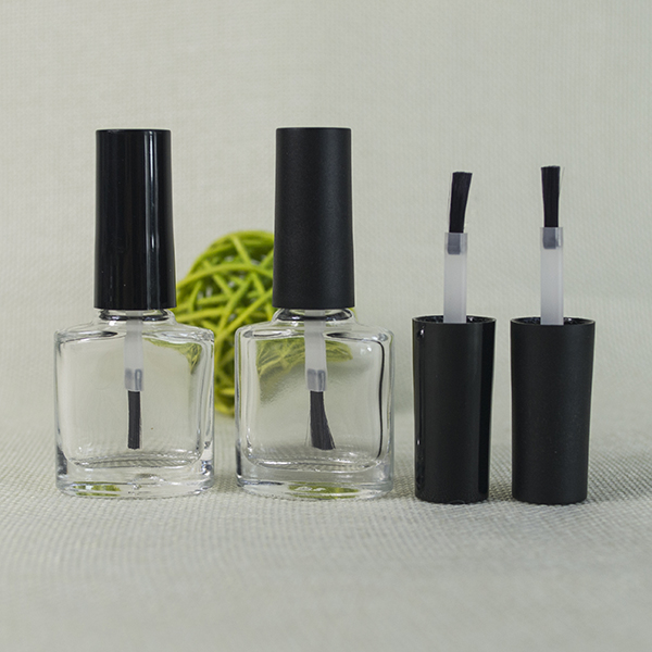 7ml 9ml amber clear matte black glass empty uv gel nail polish bottle with brush
