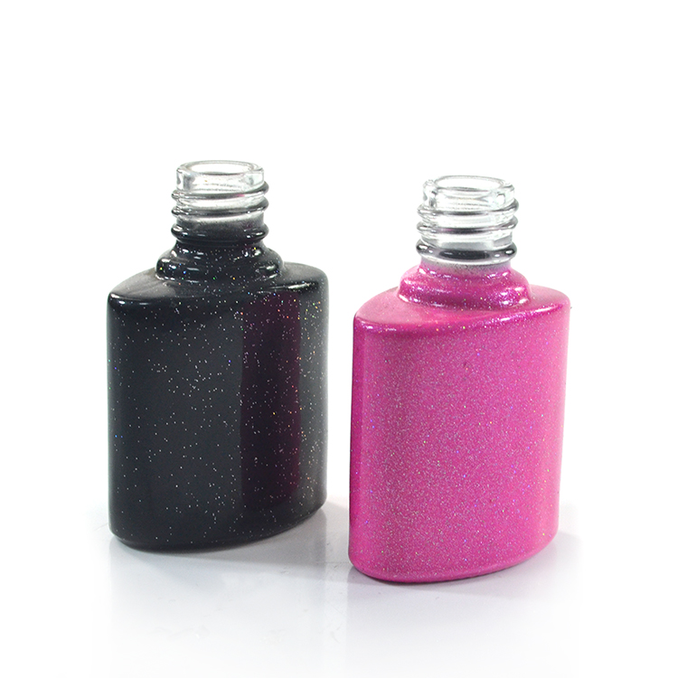 7ml 9ml amber clear matte black glass empty uv gel nail polish bottle with brush