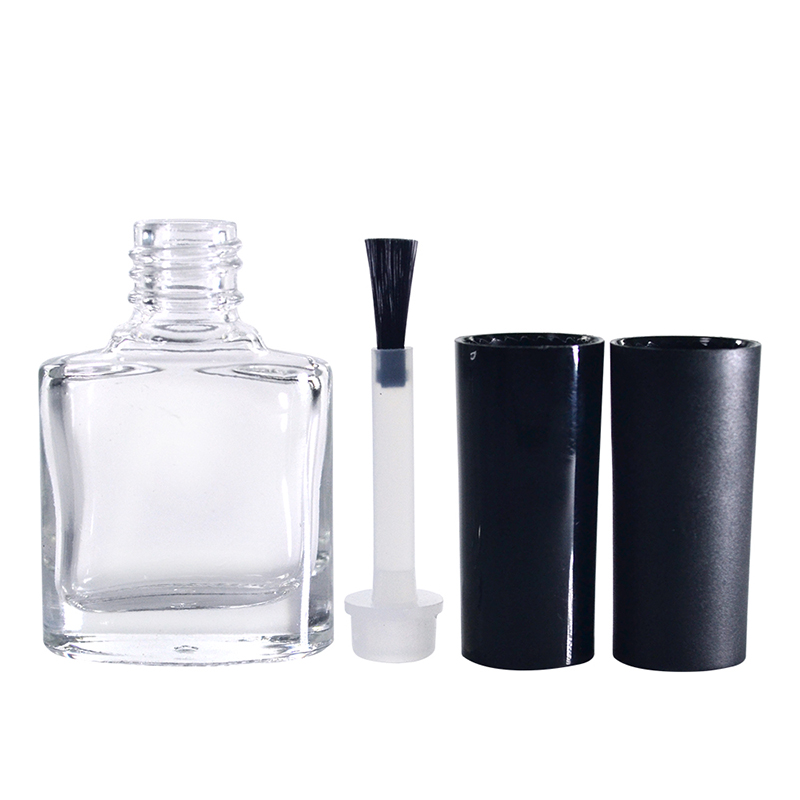 7ml Custom Unique Flat Shape Clear Empty Nail Polish Glass Bottle With Cap