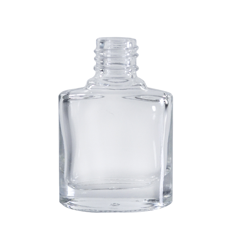 7ml Custom Unique Flat Shape Clear Empty Nail Polish Glass Bottle With Cap