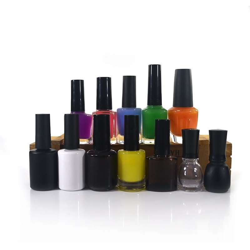 7ml Custom Unique Flat Shape Clear Empty Nail Polish Glass Bottle With Cap